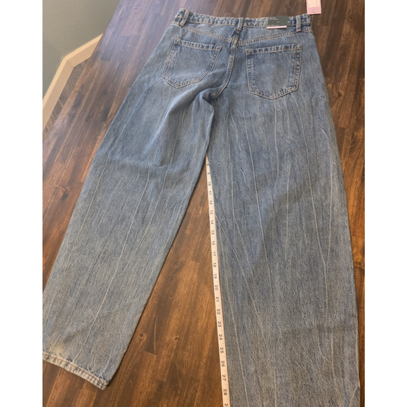 Women's Mid-Rise Barrel Jeans - Wild Fable Indigo 8 - Picture 6 of 9
